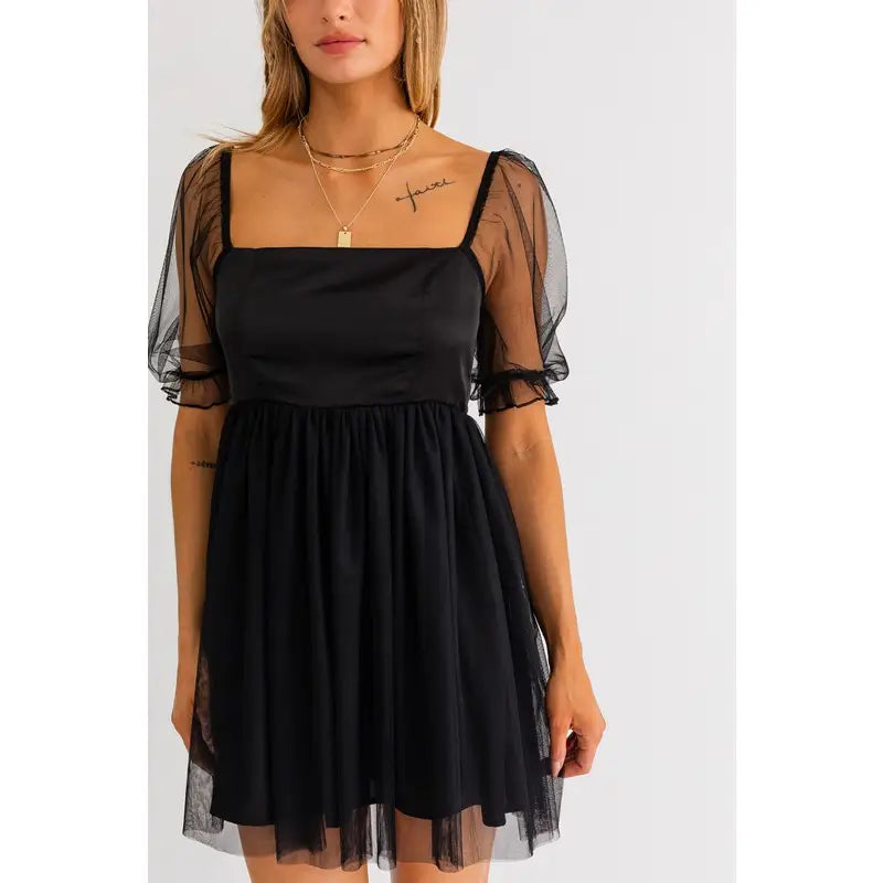 Tulle Babydoll Cocktail Dress