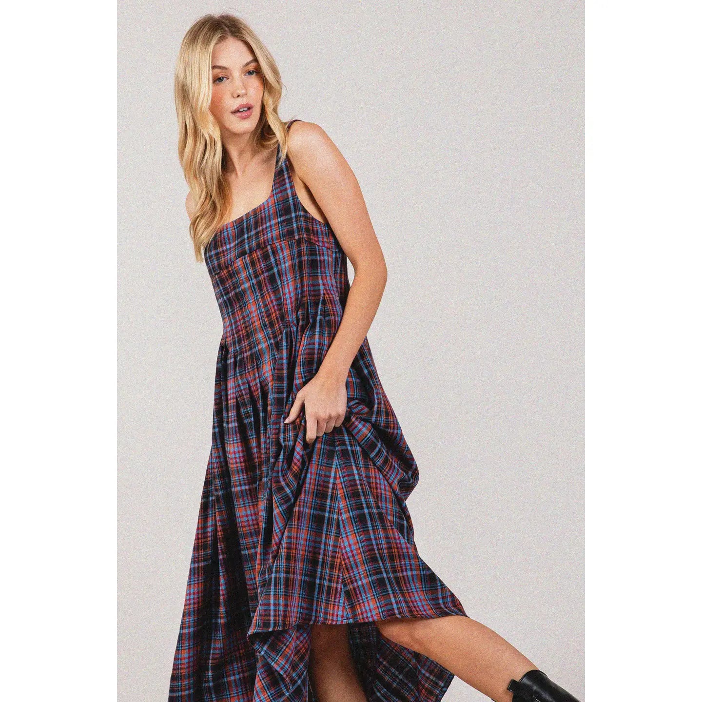 Plaid Flannel Pinafore Dress