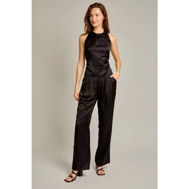 Harlow Black Satin Pants