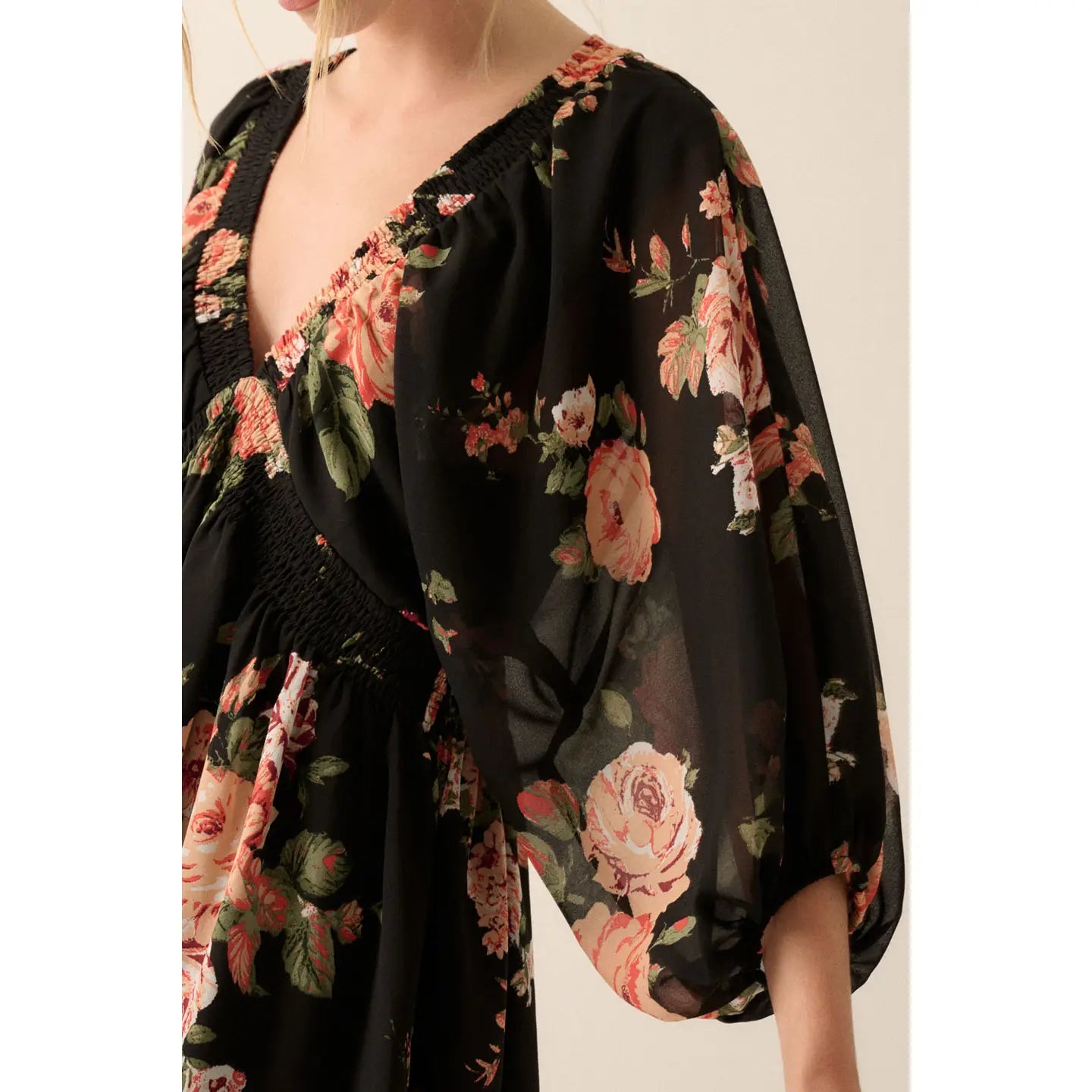 Floral Chiffon Mini Dress