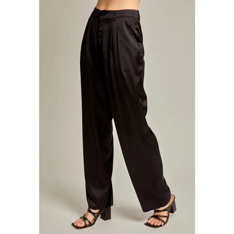 Harlow Black Satin Pants