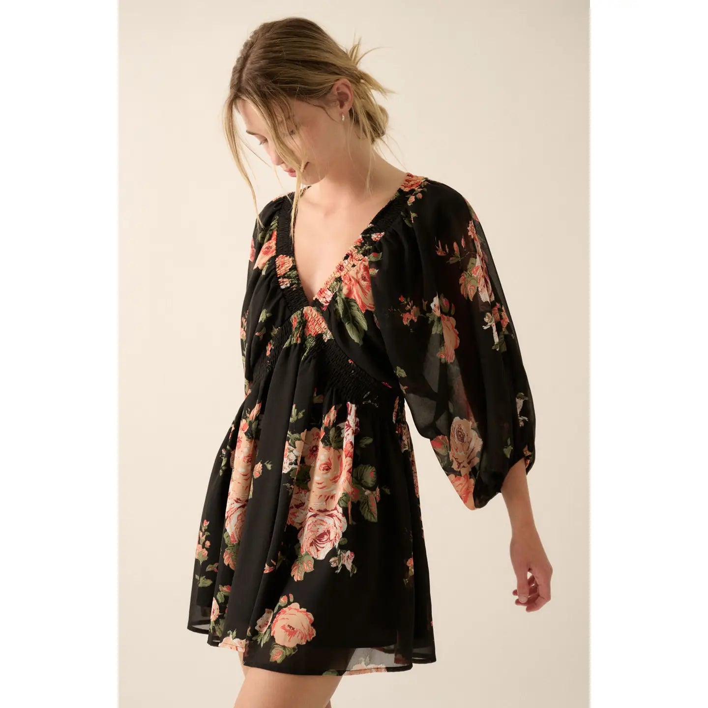 Floral Chiffon Mini Dress