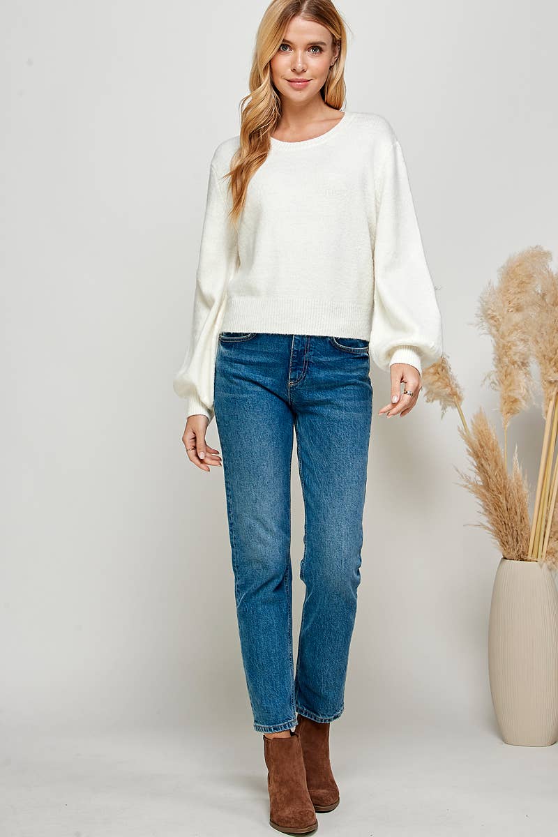 Puff Sleeve Pull Over Sweater