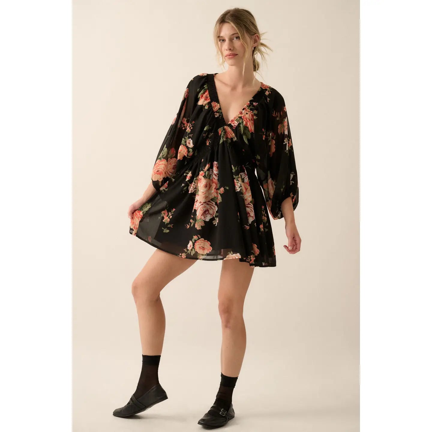 Floral Chiffon Mini Dress