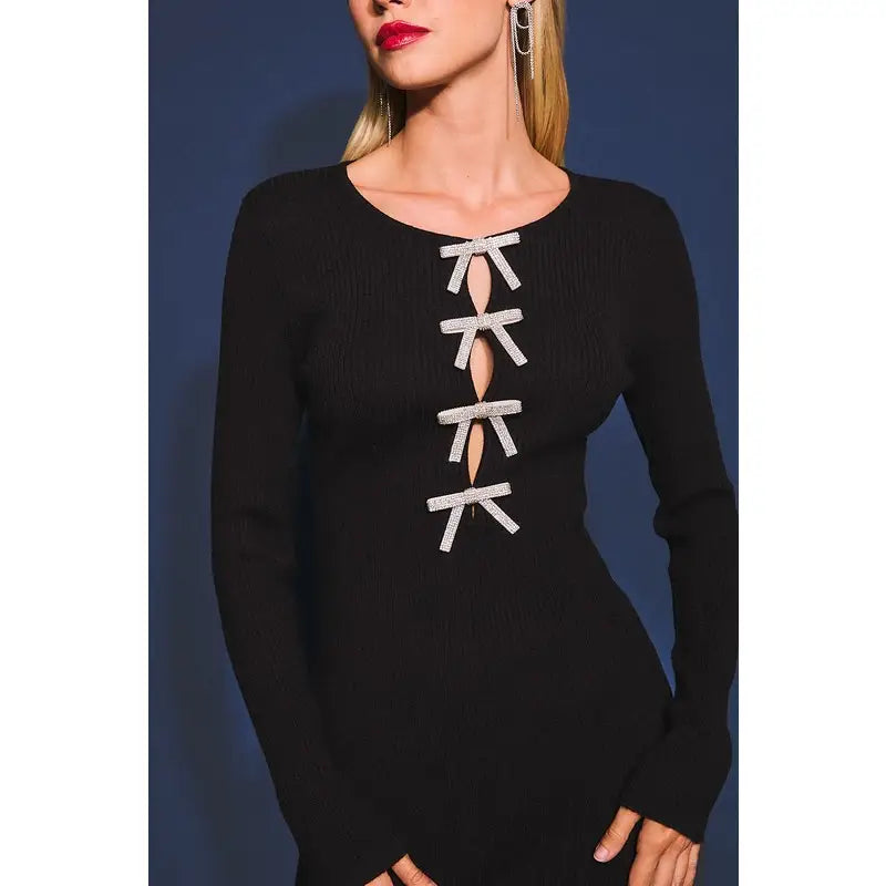 Bow Detail Sweater Dress