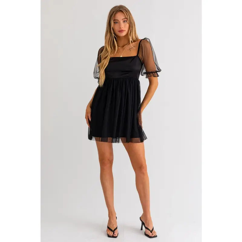 Tulle Babydoll Cocktail Dress