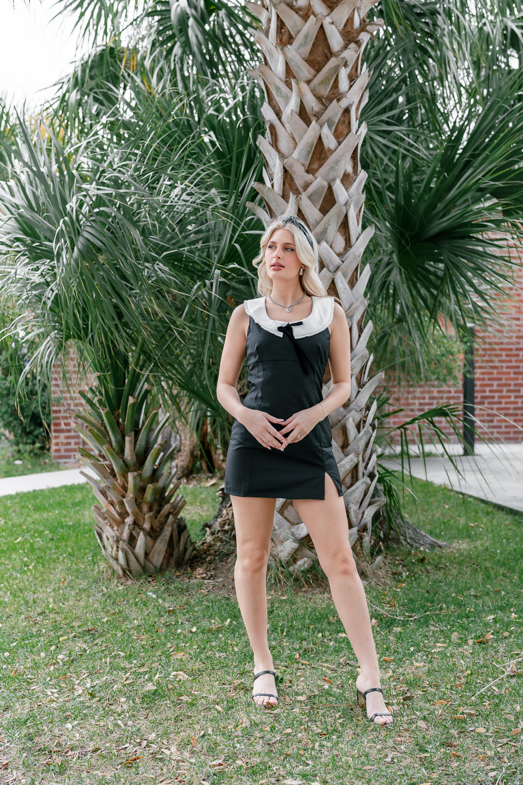 Black and White Statement Mini Dress