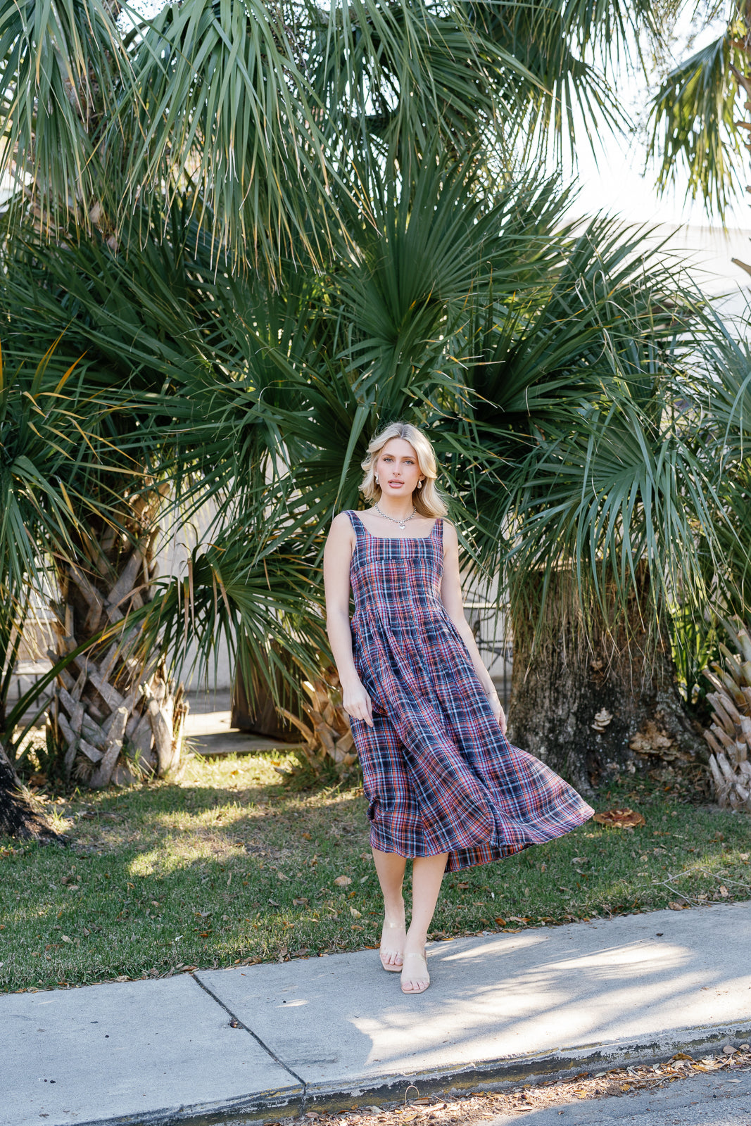 Plaid Flannel Pinafore Dress