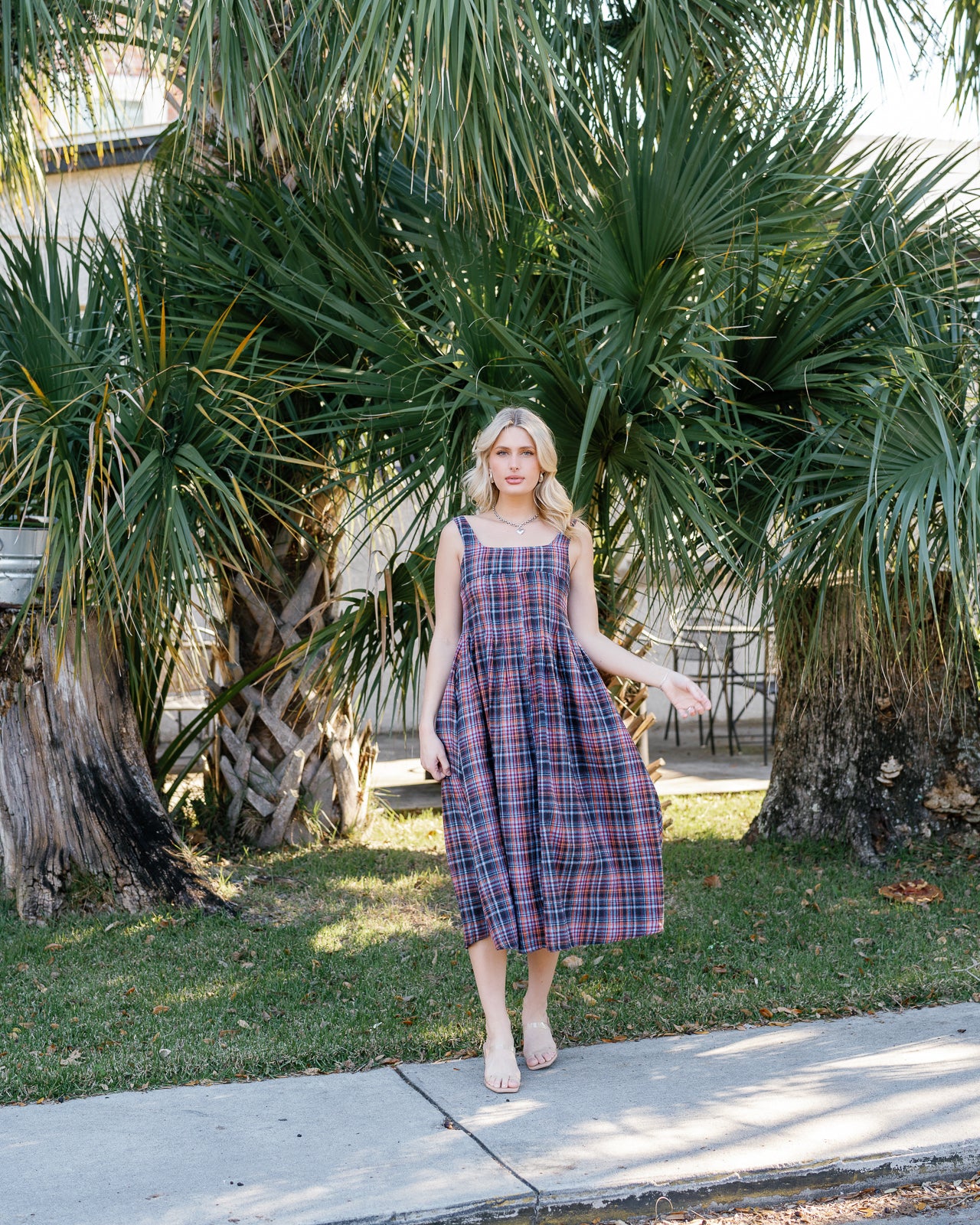 Plaid Flannel Pinafore Dress